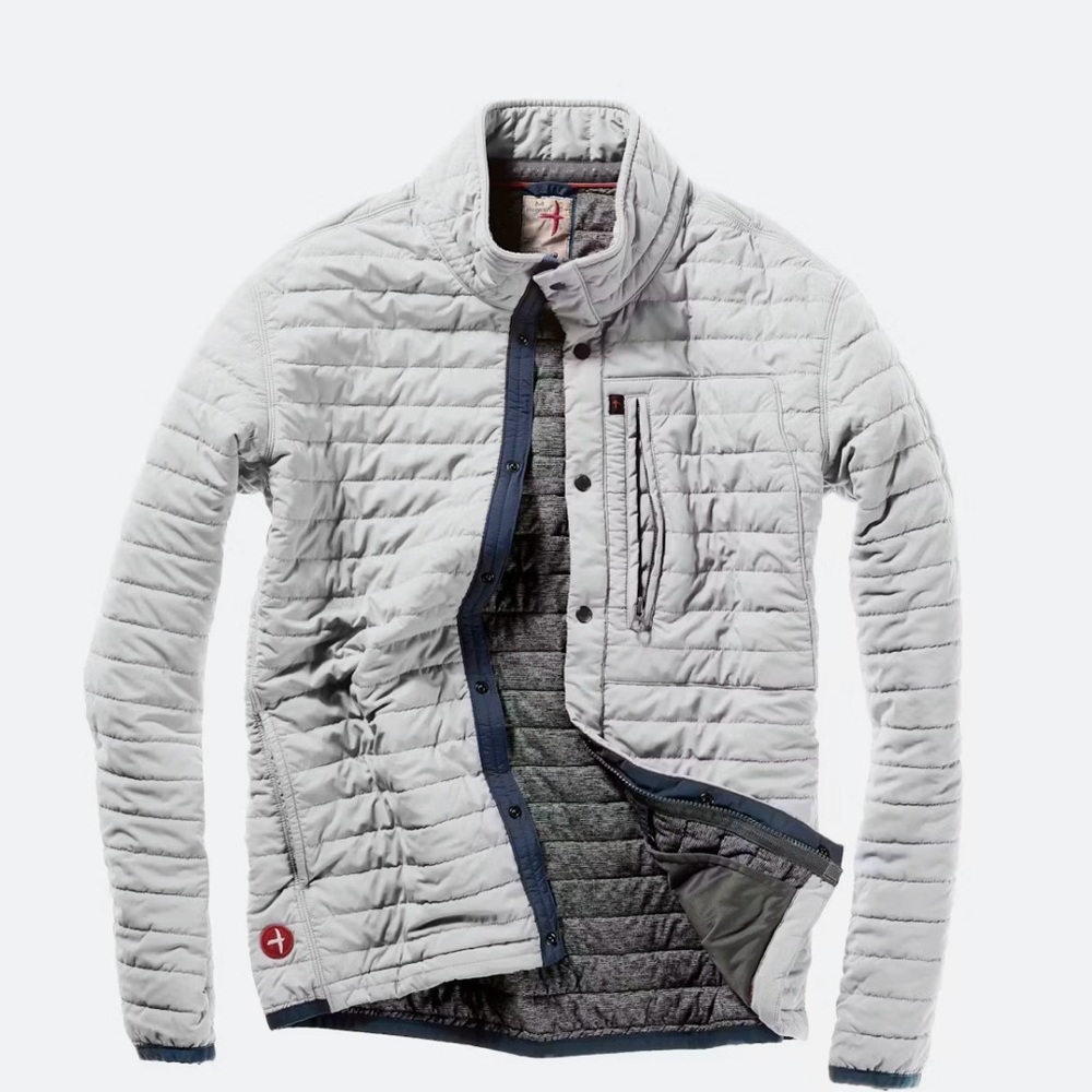 Relwen Men’s Windzip Jacket Size L, color Chalk. RN#121082